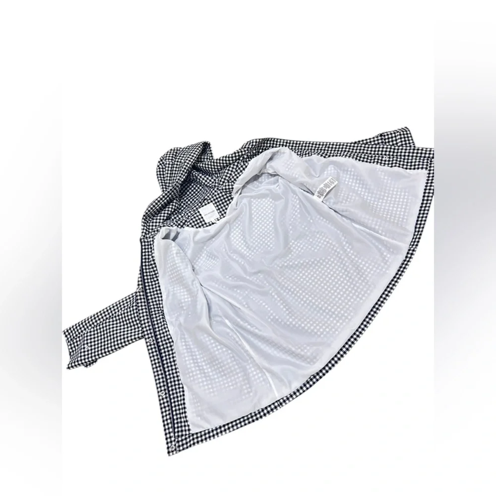 Nwot Avec Les filles black & white gingham check hooded zip up jacket sz medium - Picture 9 of 12